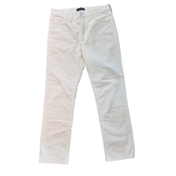 New CLUB MONACO High Rise Skinny Ankle Corduroy Jeans in Cream Women's Sz 28 - Picture 2 of 13